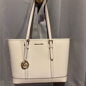 Michael Kors White Leather Tote